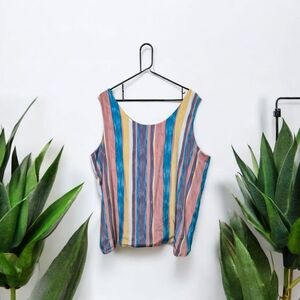 Striped Multicolor Sleeveless Top